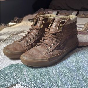 Vans sk8-hi leather worn a few times, tread on bottom is great